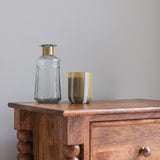 Arlen Spindle Bedside Cabinet, Medium - Amber Oak
