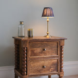 Arlen Spindle Bedside Cabinet, Medium - Amber Oak