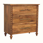 Arlen Spindle 3 Drawer Chest, Medium - Amber Oak