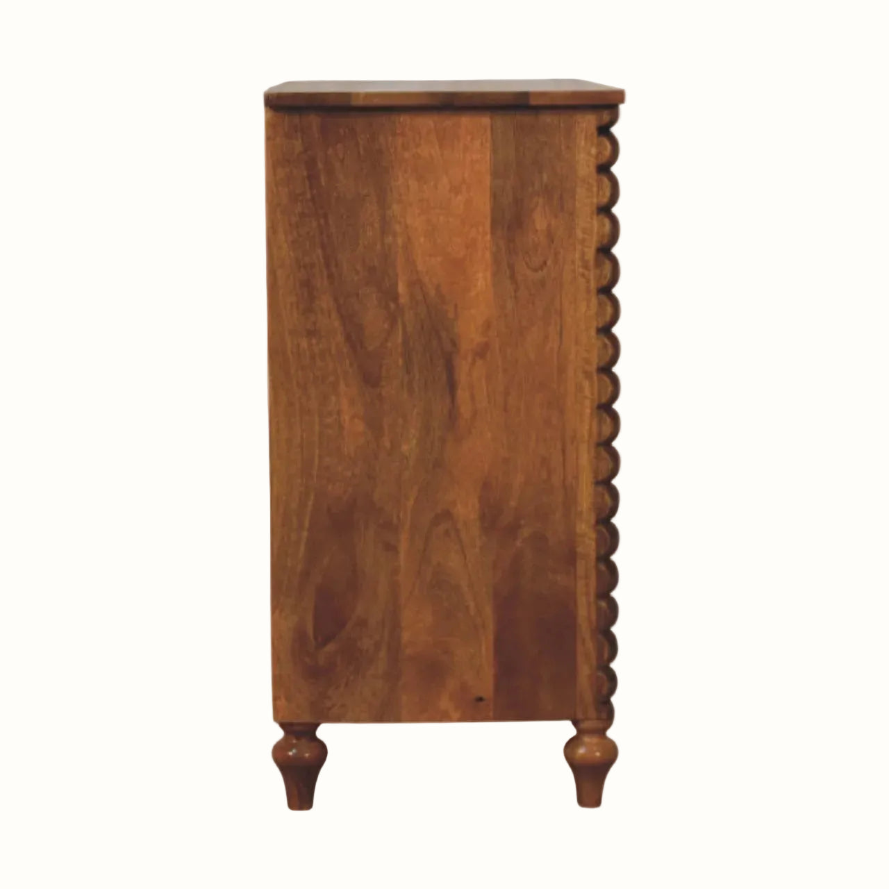 Arlen Spindle 3 Drawer Chest, Medium - Amber Oak