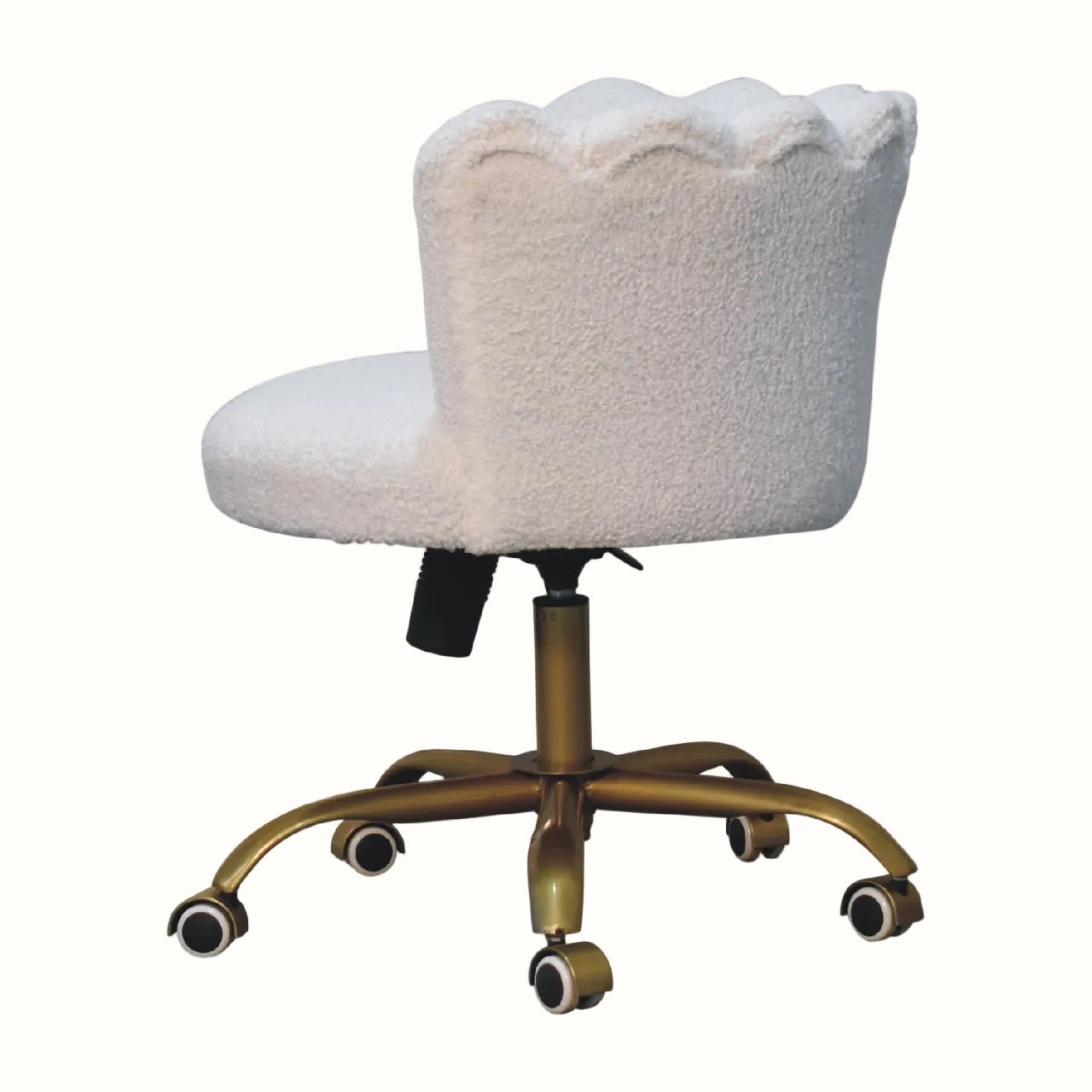 Arlo White Boucle Swivel Office Chair Accent Chairs - Bokel Home