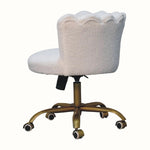 Arlo White Boucle Swivel Office Chair Accent Chairs - Bokel Home