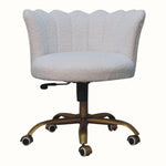 Arlo White Boucle Swivel Office Chair Accent Chairs - Bokel Home