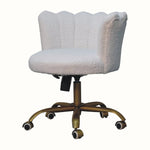Arlo White Boucle Swivel Office Chair Accent Chairs - Bokel Home