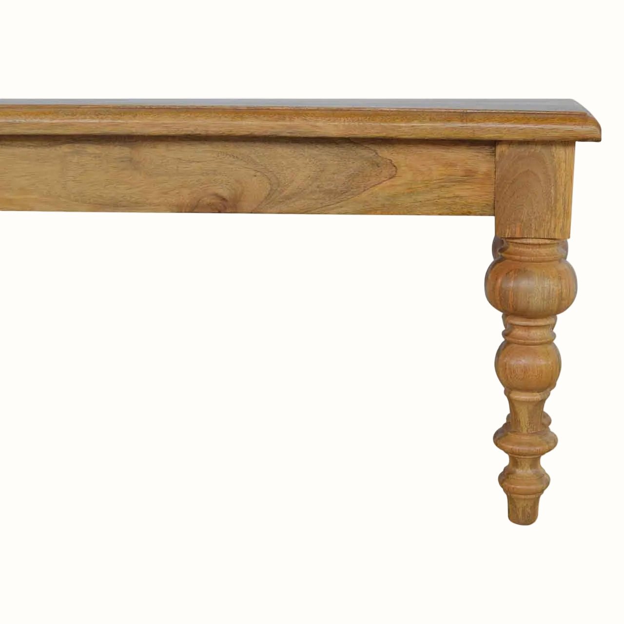 Arno Wooden Bench with Turned Feet - Natural Bench - Bokel Home