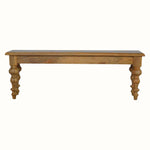 Arno Wooden Bench with Turned Feet - Natural Bench - Bokel Home
