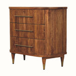 Astrid Ribbed 3 Drawer Chest, Medium - Amber Oak Chest of Drawers - Bokel Home