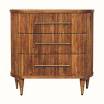 Astrid Ribbed 3 Drawer Chest, Medium - Amber Oak Chest of Drawers - Bokel Home