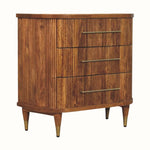 Astrid Ribbed 3 Drawer Chest, Medium - Amber Oak Chest of Drawers - Bokel Home