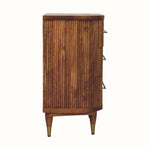 Astrid Ribbed 3 Drawer Chest, Medium - Amber Oak