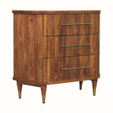 Astrid Ribbed 3 Drawer Chest, Medium - Amber Oak