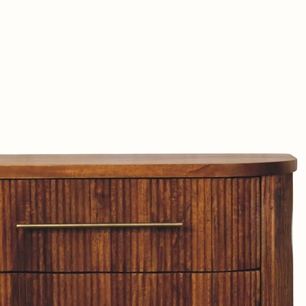 Astrid Ribbed 3 Drawer Chest, Medium - Amber Oak