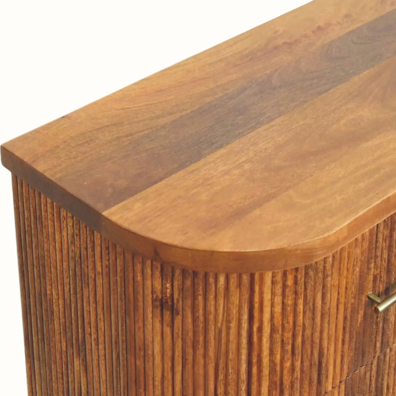 Astrid Ribbed 3 Drawer Chest, Medium - Amber Oak
