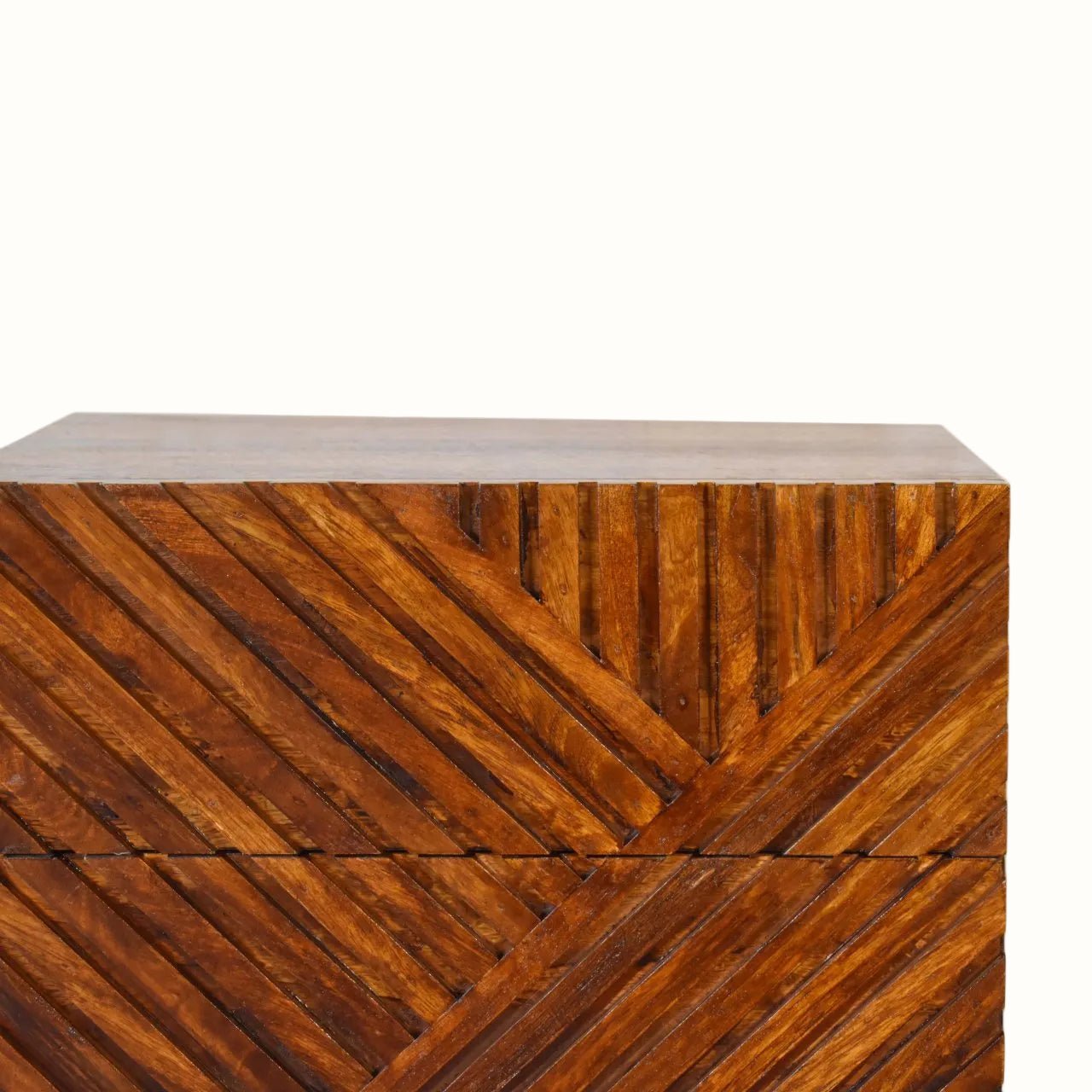 Babej 2 Drawer Bedside Table, Medium - Chestnut Bedside Tables - Bokel Home
