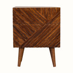 Babej 2 Drawer Bedside Table, Medium - Chestnut Bedside Tables - Bokel Home