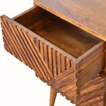 Babej 2 Drawer Bedside Table, Medium - Chestnut Bedside Tables - Bokel Home