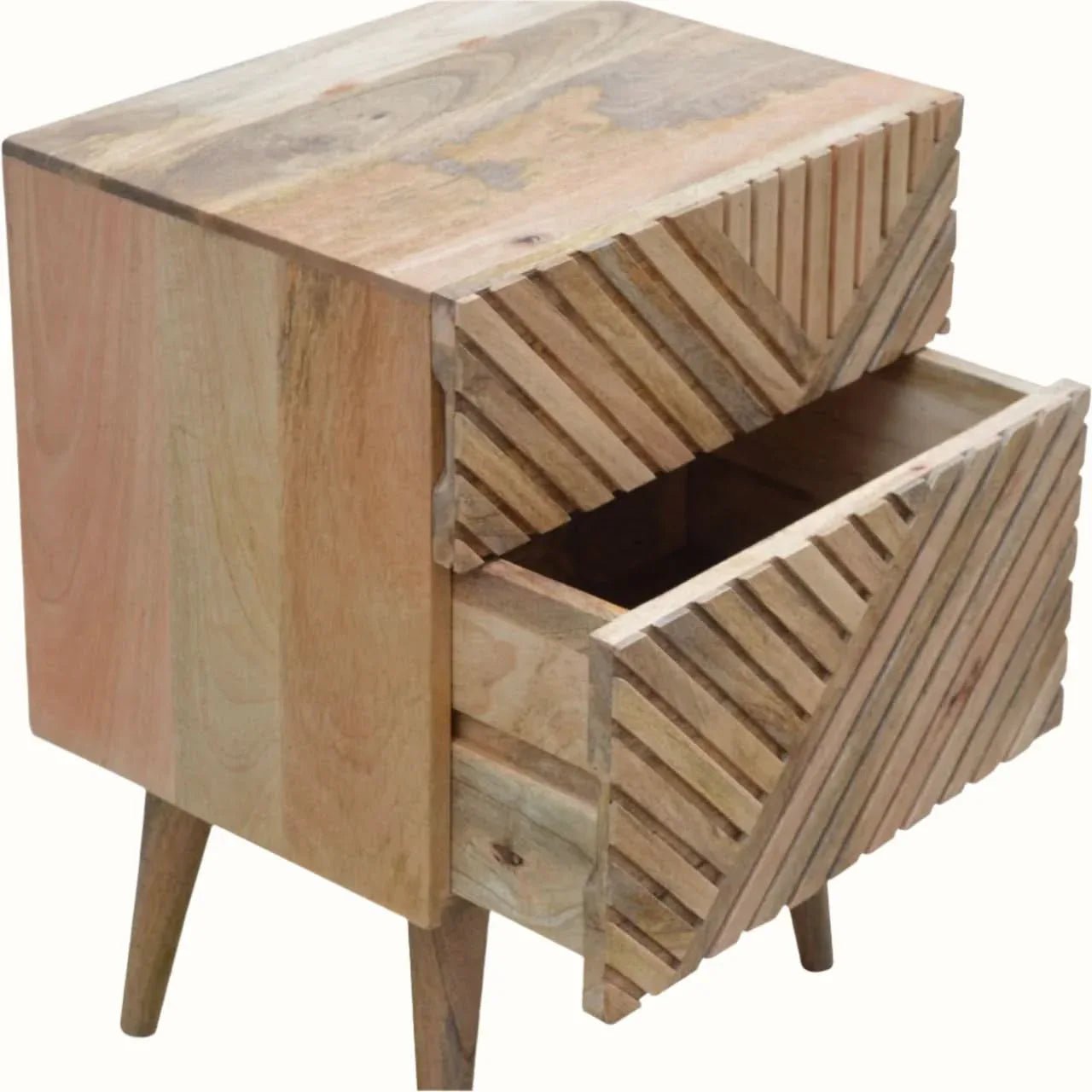 Babej 2 Drawer Bedside Table, Medium - Natural Bedside Tables - Bokel Home