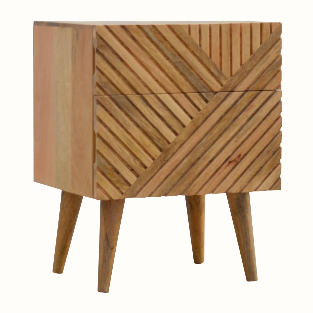Babej 2 Drawer Bedside Table, Medium - Natural Bedside Tables - Bokel Home