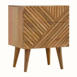 Babej 2 Drawer Bedside Table, Medium - Natural Bedside Tables - Bokel Home