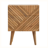 Babej 2 Drawer Bedside Table, Medium - Natural Bedside Tables - Bokel Home