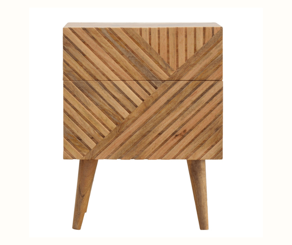 Babej 2 Drawer Bedside Table, Medium - Natural Bedside Tables - Bokel Home