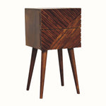 Babej 2 Drawer Bedside Table, Small - Chestnut Bedside Tables - Bokel Home