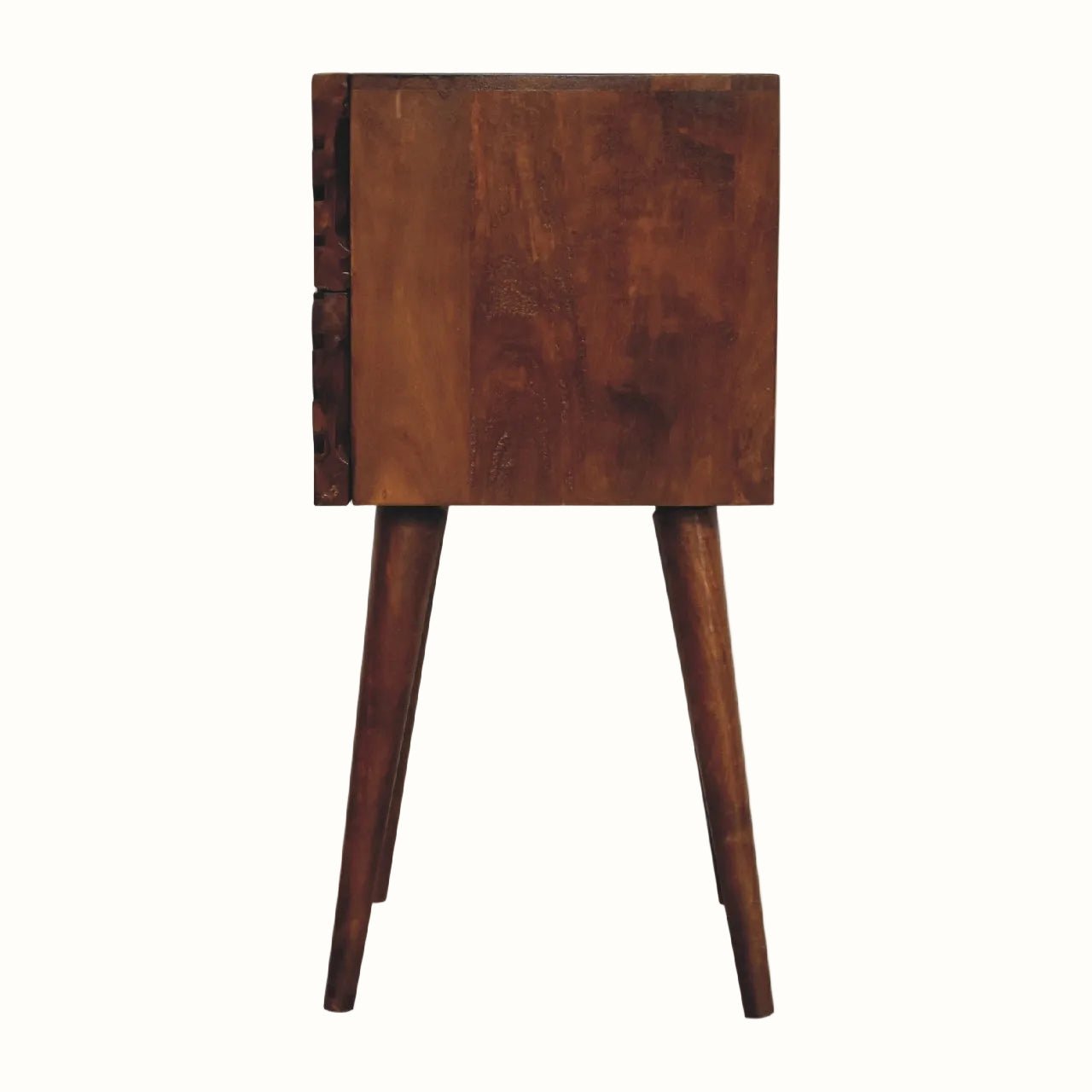 Babej 2 Drawer Bedside Table, Small - Chestnut Bedside Tables - Bokel Home