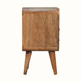 Babej Open Bedside Table with 2 Drawers, Small - Natural Bedside Tables - Bokel Home