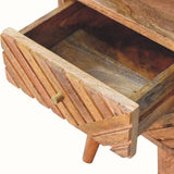 Babej Open Bedside Table with 2 Drawers, Small - Natural Bedside Tables - Bokel Home