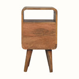 Babej Open Bedside Table with 2 Drawers, Small - Natural Bedside Tables - Bokel Home
