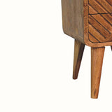 Babej Open Bedside Table with 2 Drawers, Small - Natural Bedside Tables - Bokel Home