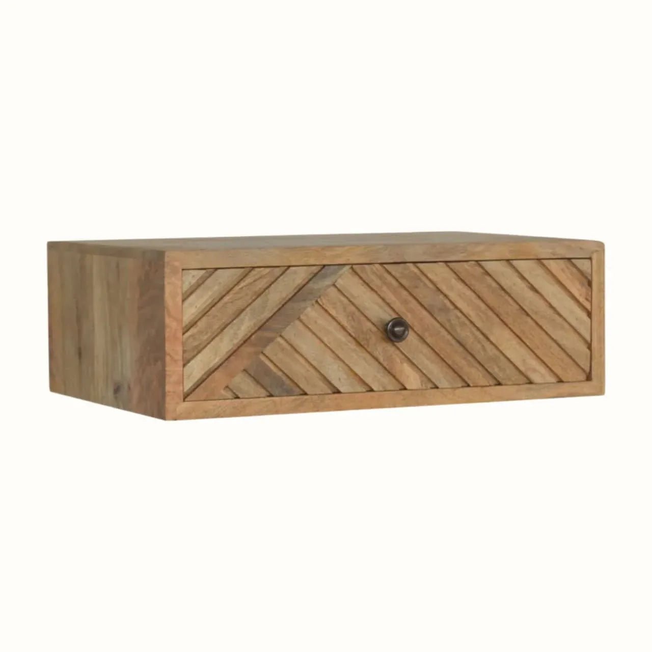 Babej Wall Mounted Bedside Table with 1 Drawer - Natural Bedside Tables - Bokel Home