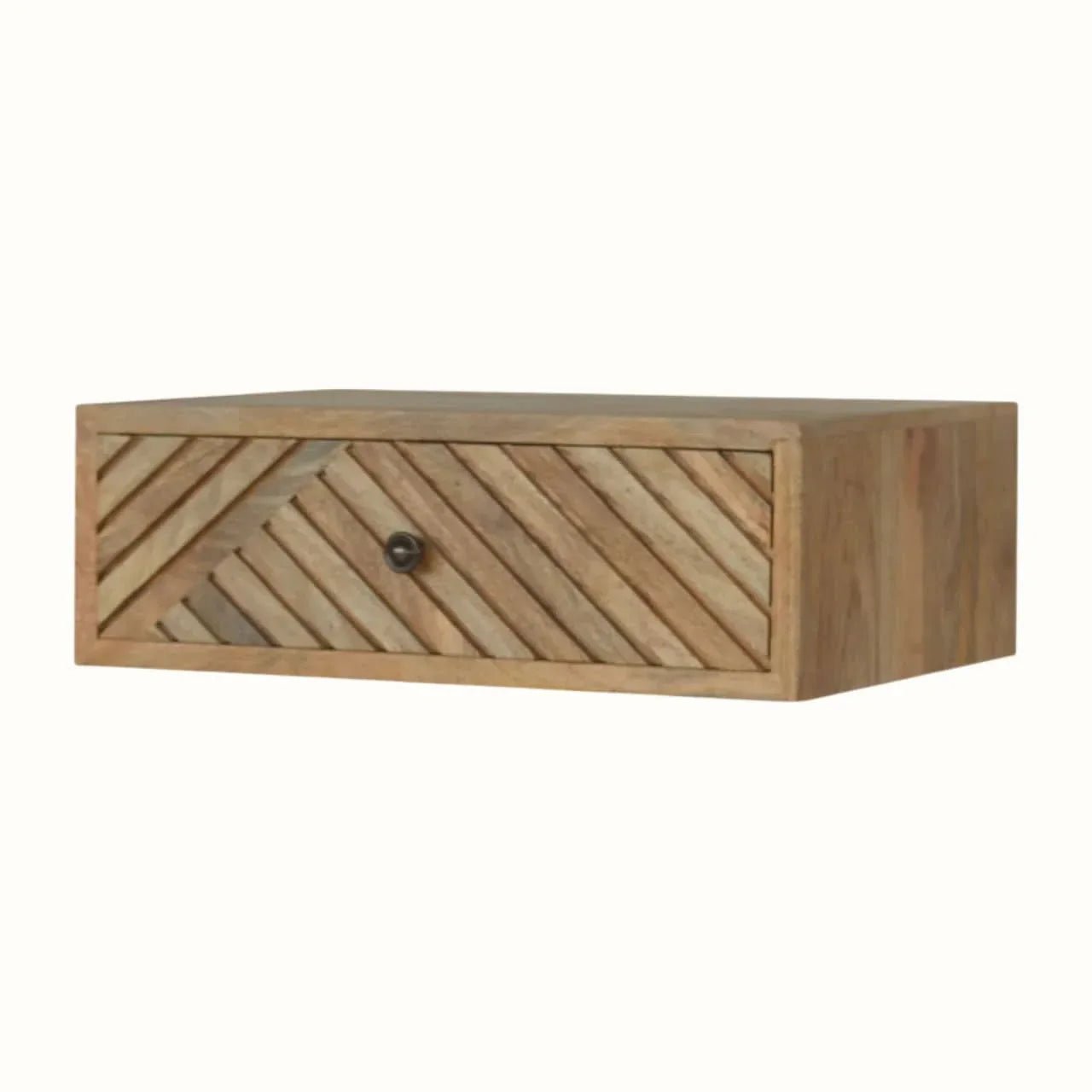 Babej Wall Mounted Bedside Table with 1 Drawer - Natural Bedside Tables - Bokel Home