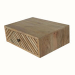 Babej Wall Mounted Bedside Table with 1 Drawer - Natural Bedside Tables - Bokel Home