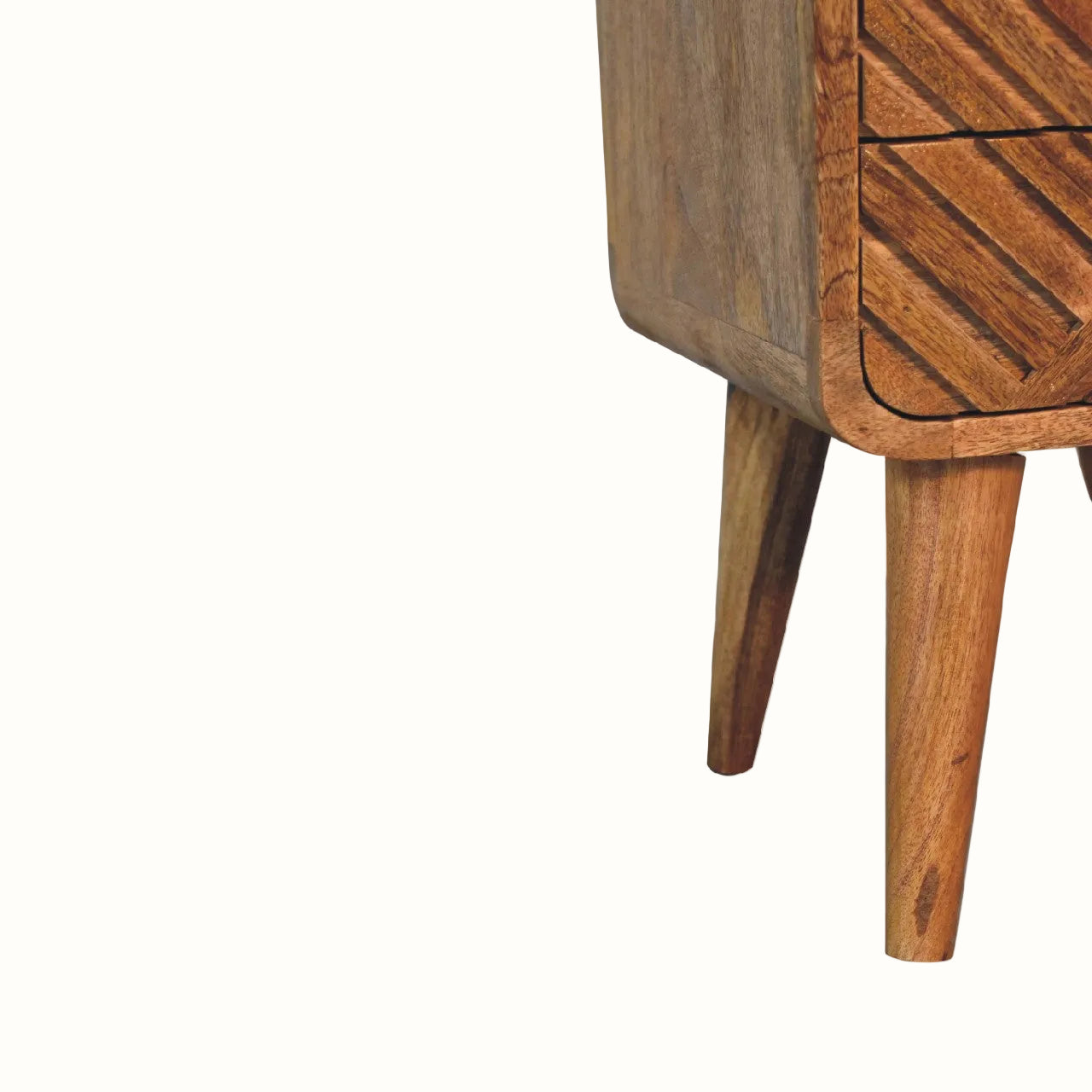 Babej Open Bedside Table with 2 Drawers, Small - Natural