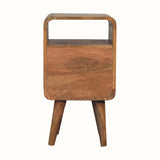 Babej Open Bedside Table with 2 Drawers, Small - Natural