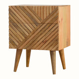 Babej 2 Drawer Bedside Table, Medium - Natural