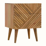 Babej 2 Drawer Bedside Table, Medium - Natural