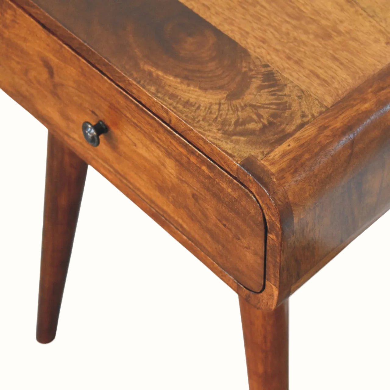 Babu 1 Drawer Bedside Table, Medium - Chestnut Bedside Tables - Bokel Home