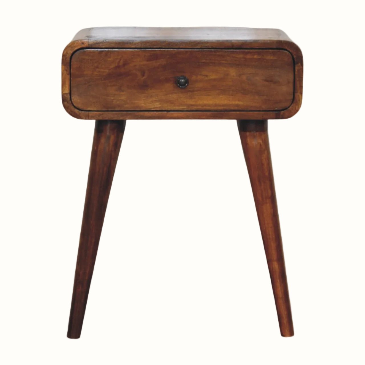 Babu 1 Drawer Bedside Table, Medium - Chestnut Bedside Tables - Bokel Home