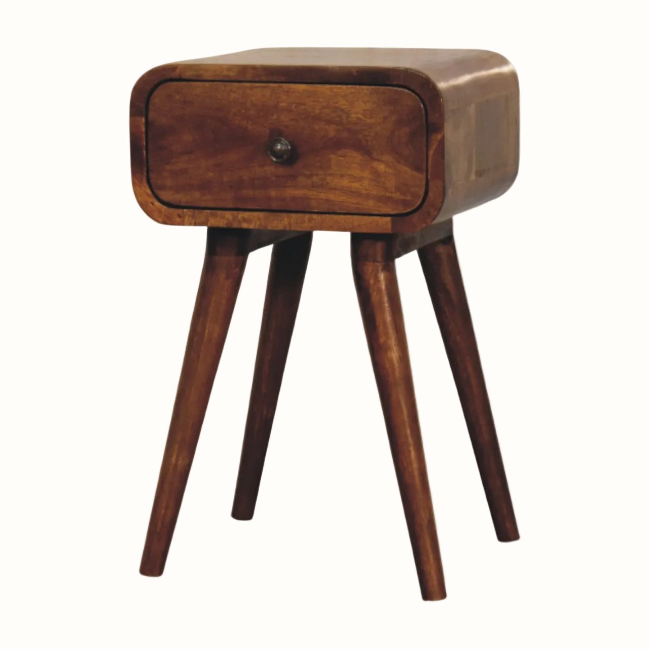 Babu 1 Drawer Bedside Table, Small - Chestnut Bedside Tables - Bokel Home
