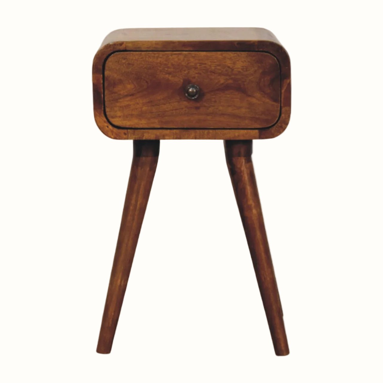 Babu 1 Drawer Bedside Table, Small - Chestnut Bedside Tables - Bokel Home