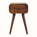 Babu 1 Drawer Bedside Table, Small - Chestnut Bedside Tables - Bokel Home
