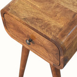 Babu 1 Drawer Bedside Table, Small - Chestnut Bedside Tables - Bokel Home