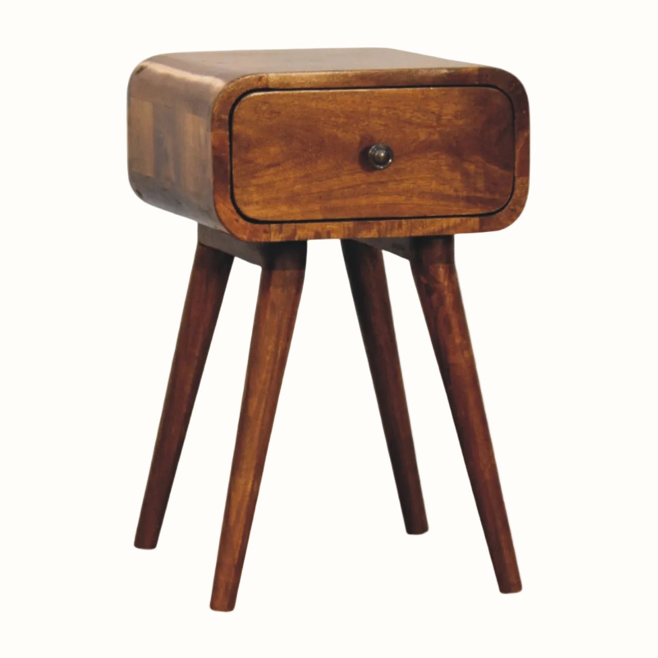 Babu 1 Drawer Bedside Table, Small - Chestnut Bedside Tables - Bokel Home