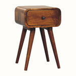 Babu 1 Drawer Bedside Table, Small - Chestnut Bedside Tables - Bokel Home