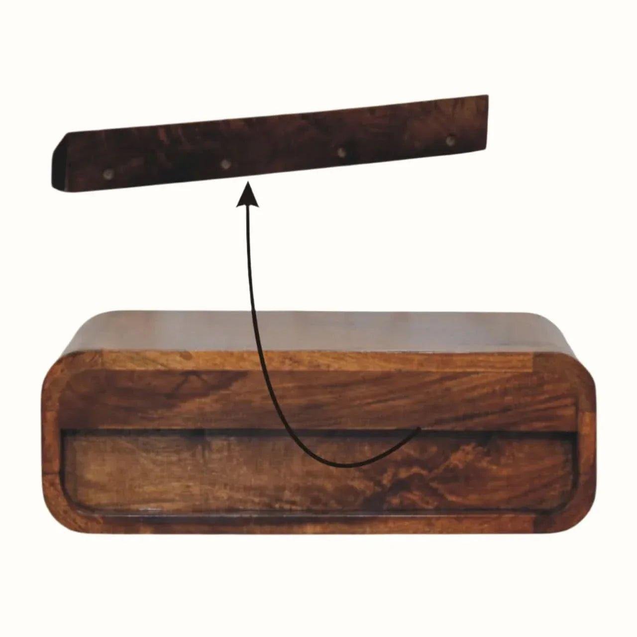 Babu Floating Bedside Table, Medium - Honey Caramel Bedside Tables - Bokel Home