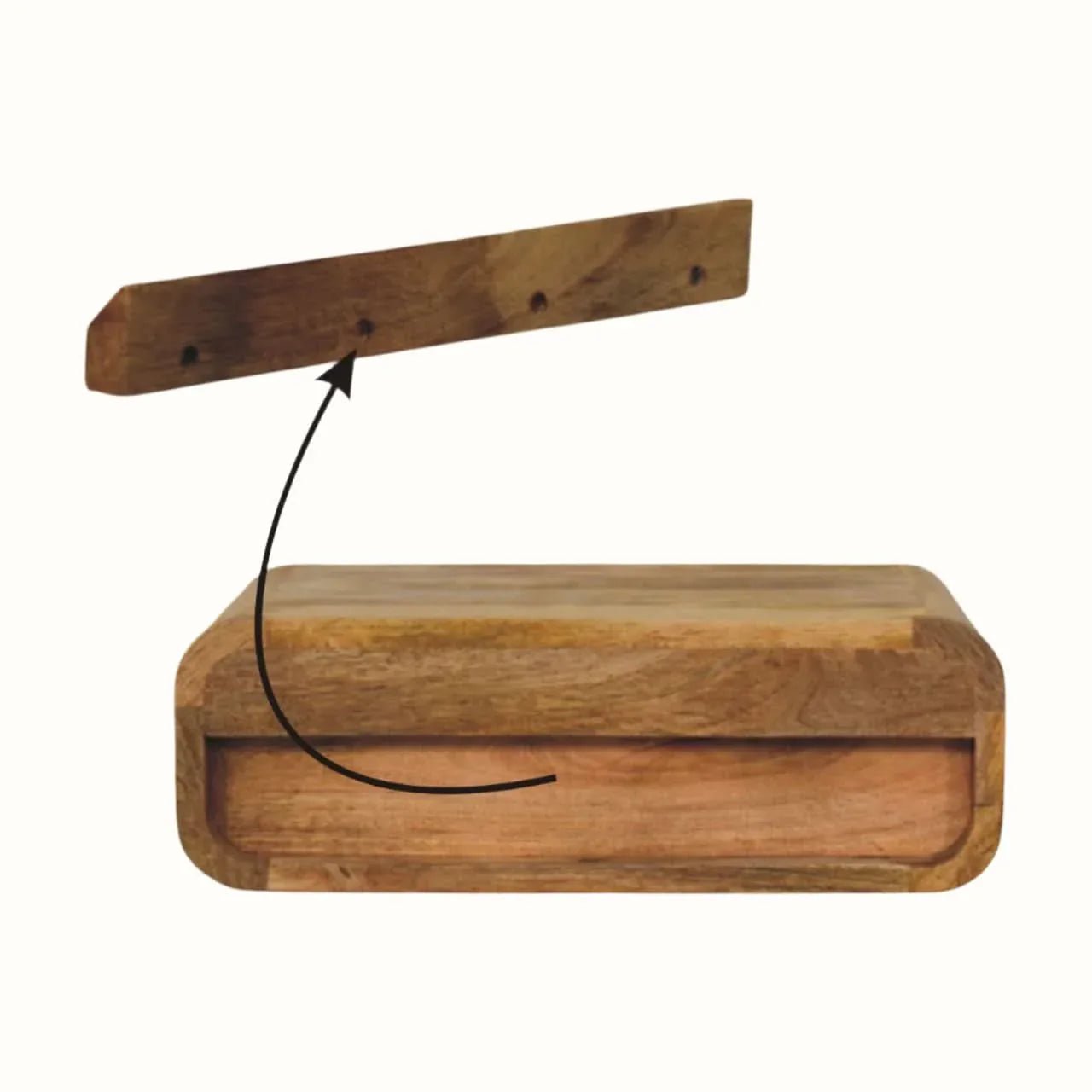 Babu Wall Mounted Bedside Table, Medium - Natural Bedside Tables - Bokel Home