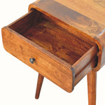 Babu 1 Drawer Bedside Table, Medium - Chestnut