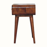 Babu 1 Drawer Bedside Table, Medium - Chestnut